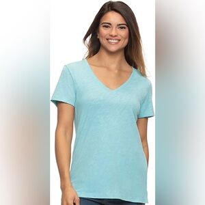Felina Sky Blue V-Neck Short Sleeve Tee